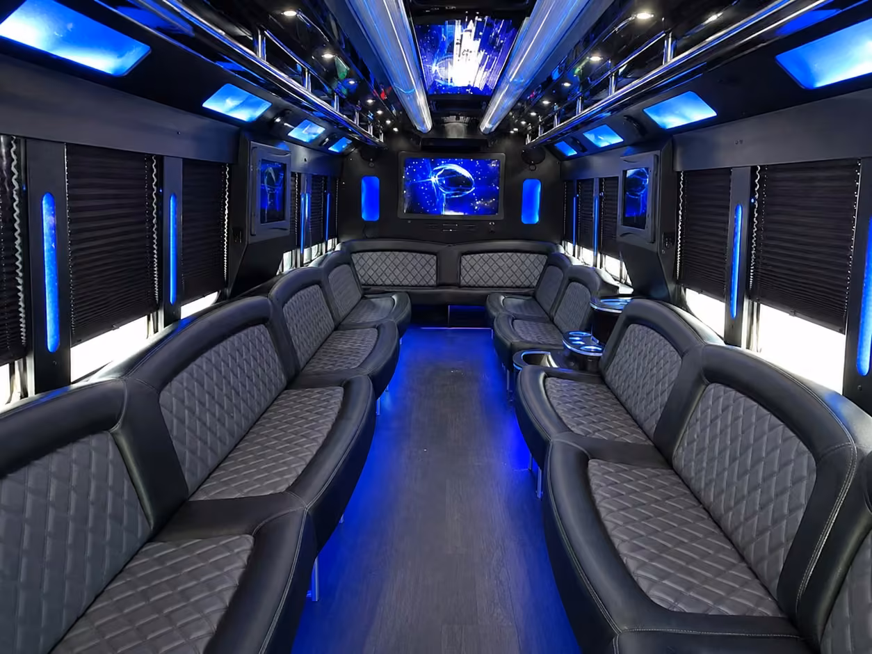 20 passenger party bus interior